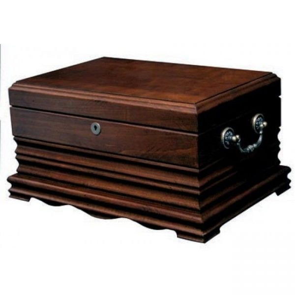 The Tradition - 125 Cigar Solid Wood Antique Humidor Golden Cherry Finish