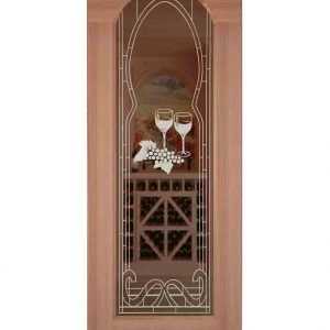Barolo Etched Arched Glass Door