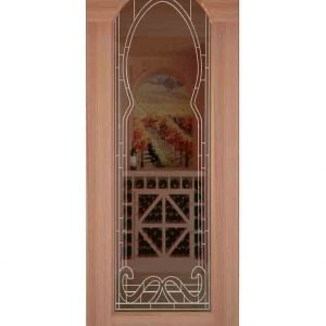 Savoie Etched Arched Glass Door