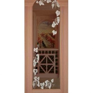 Saxony Etched Arched Glass Door