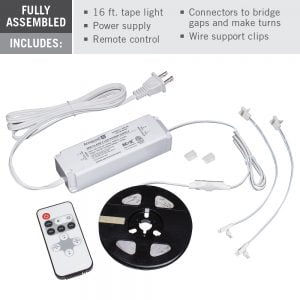 RibbonFlex Home Dim-to-Warm LED Tape Light Kit with Remote – 16 ft. (5m)